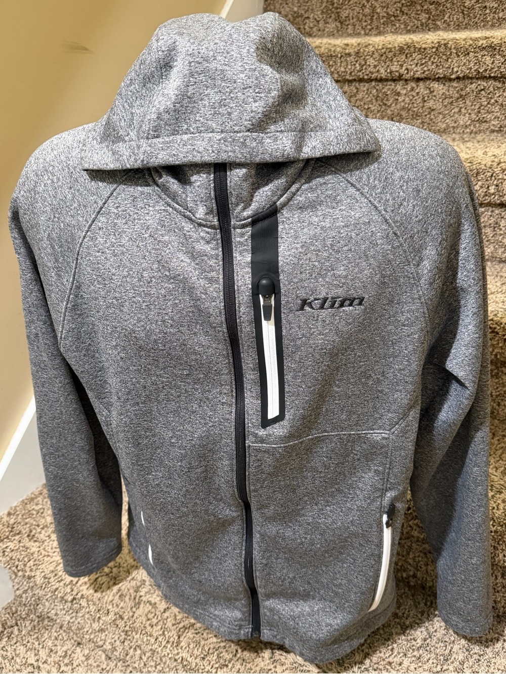 *KLIM* full-zip lightweight men’s athletic hoodie sweatshirt - M - double logo!